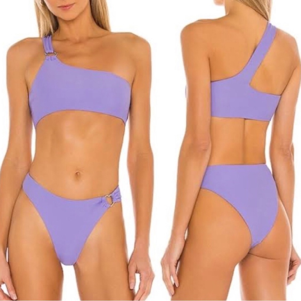 Lovers + Friends Purple One-Shoulder Swimsuit